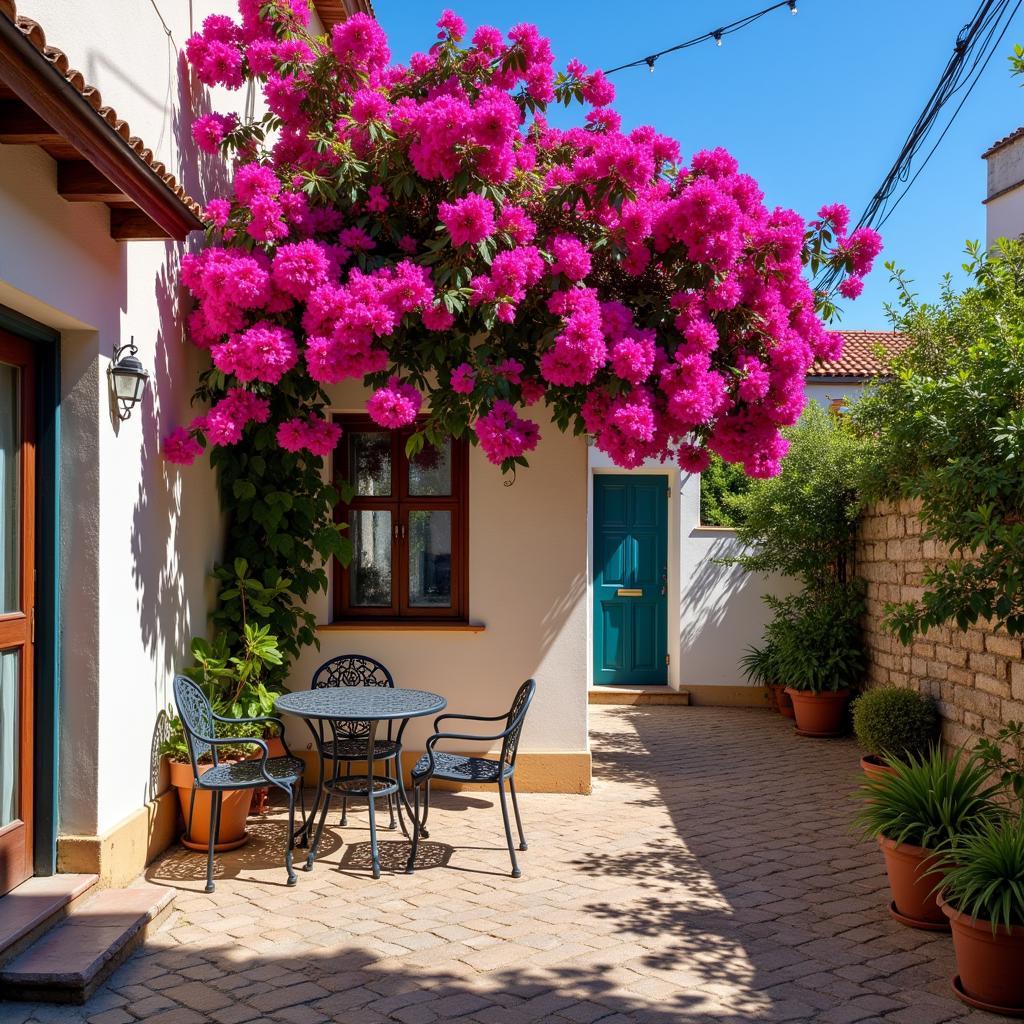 Cobblestone courtyard in Spain