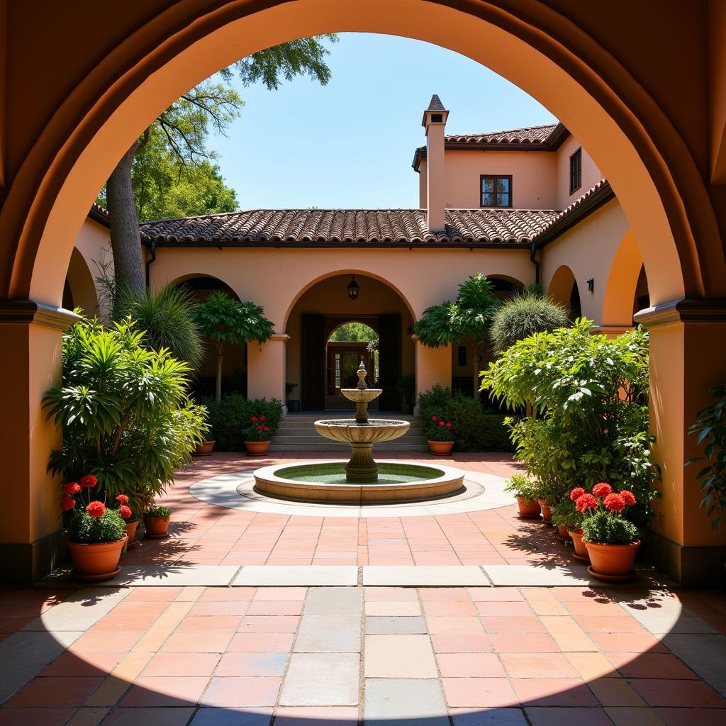 Peaceful Spanish Courtyard