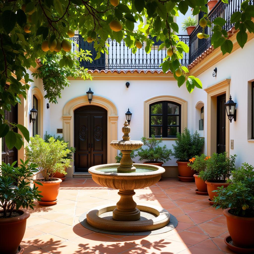 Tranquil Spanish Courtyard