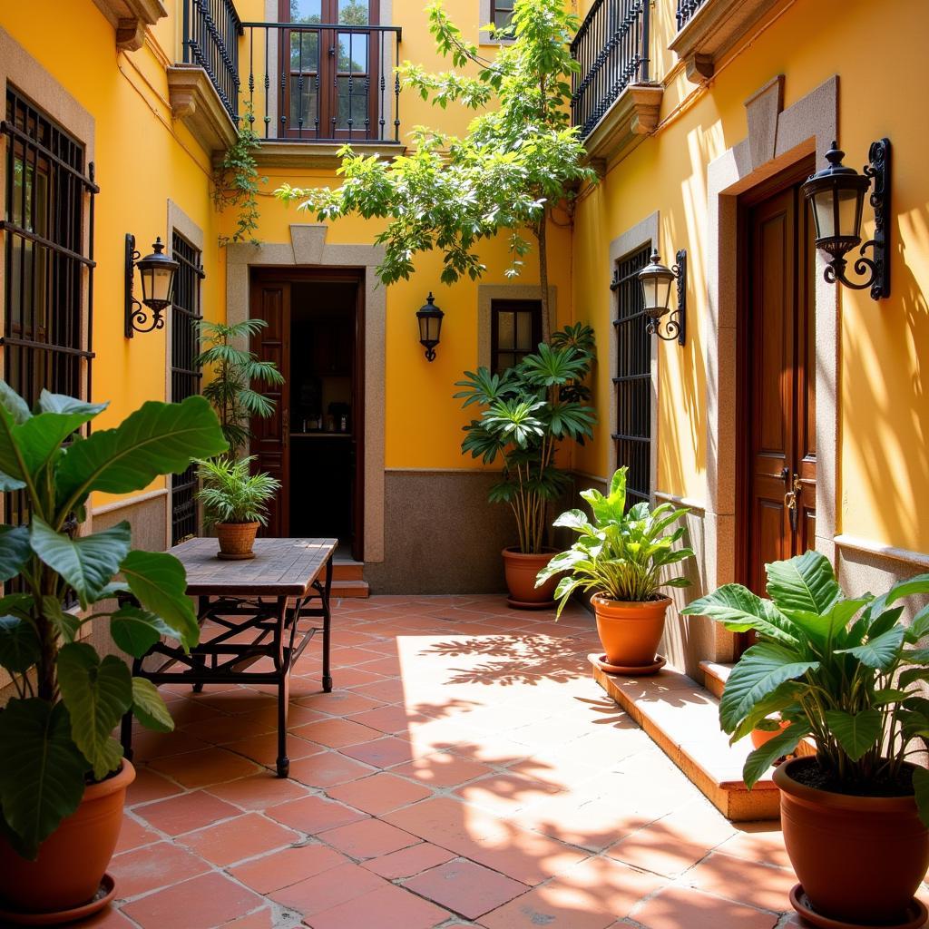 Sun-Drenched Spanish Courtyard