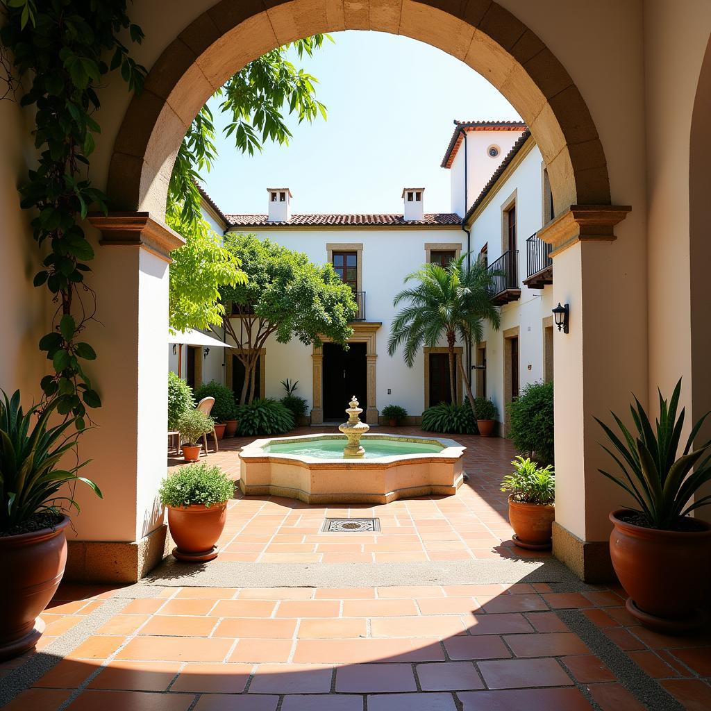 Tranquil Spanish courtyard