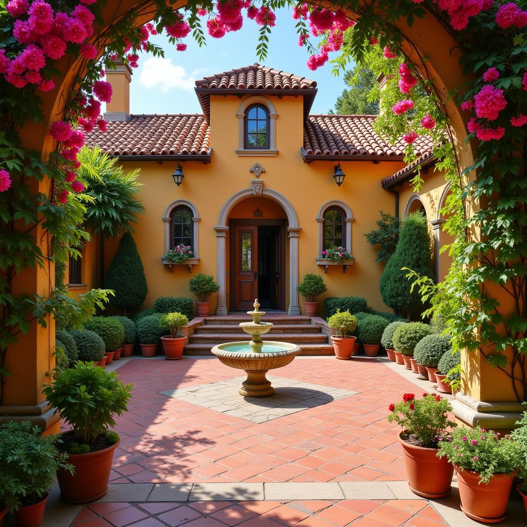 Tranquil Spanish Courtyard