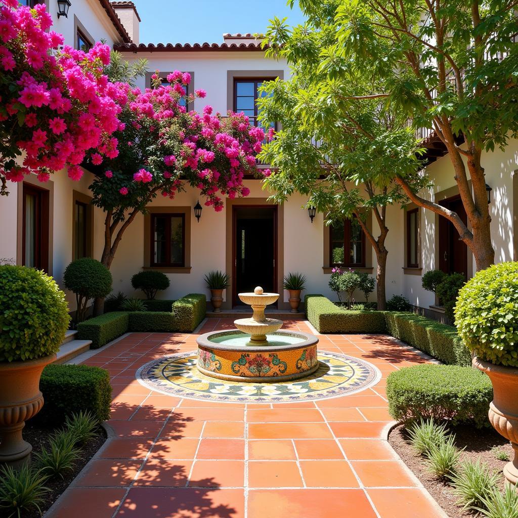 Tranquil Spanish Courtyard