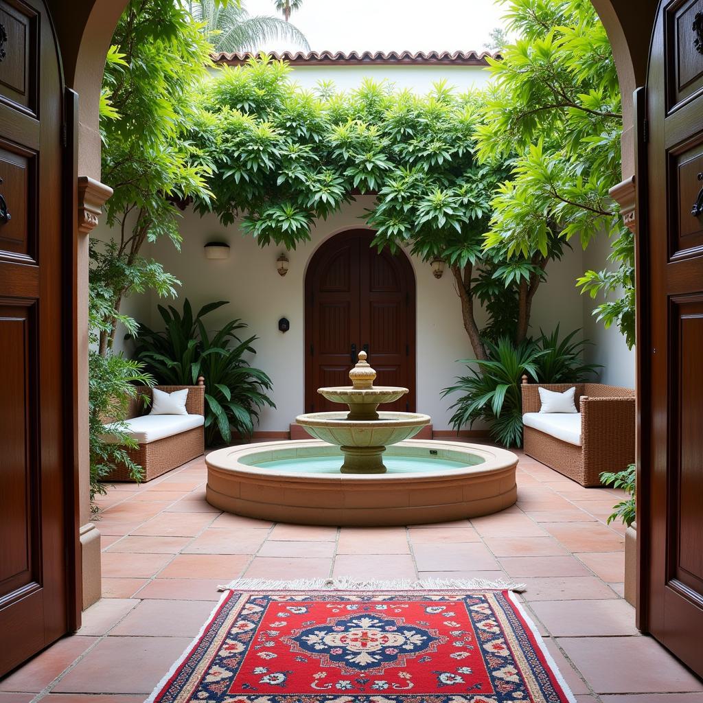 Charming Spanish Courtyard with Alfombra