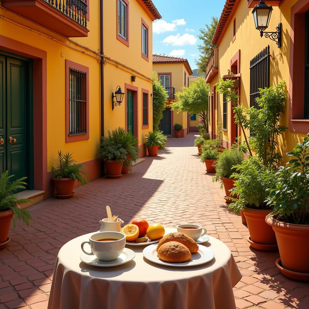 Breakfast in a Spanish Courtyard