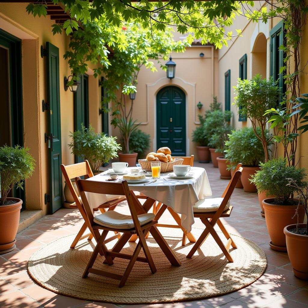 Tranquil Spanish Courtyard Breakfast