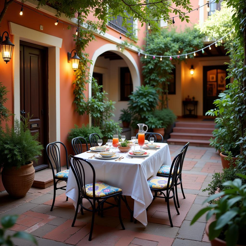 Al Fresco Dining in Spanish Courtyard