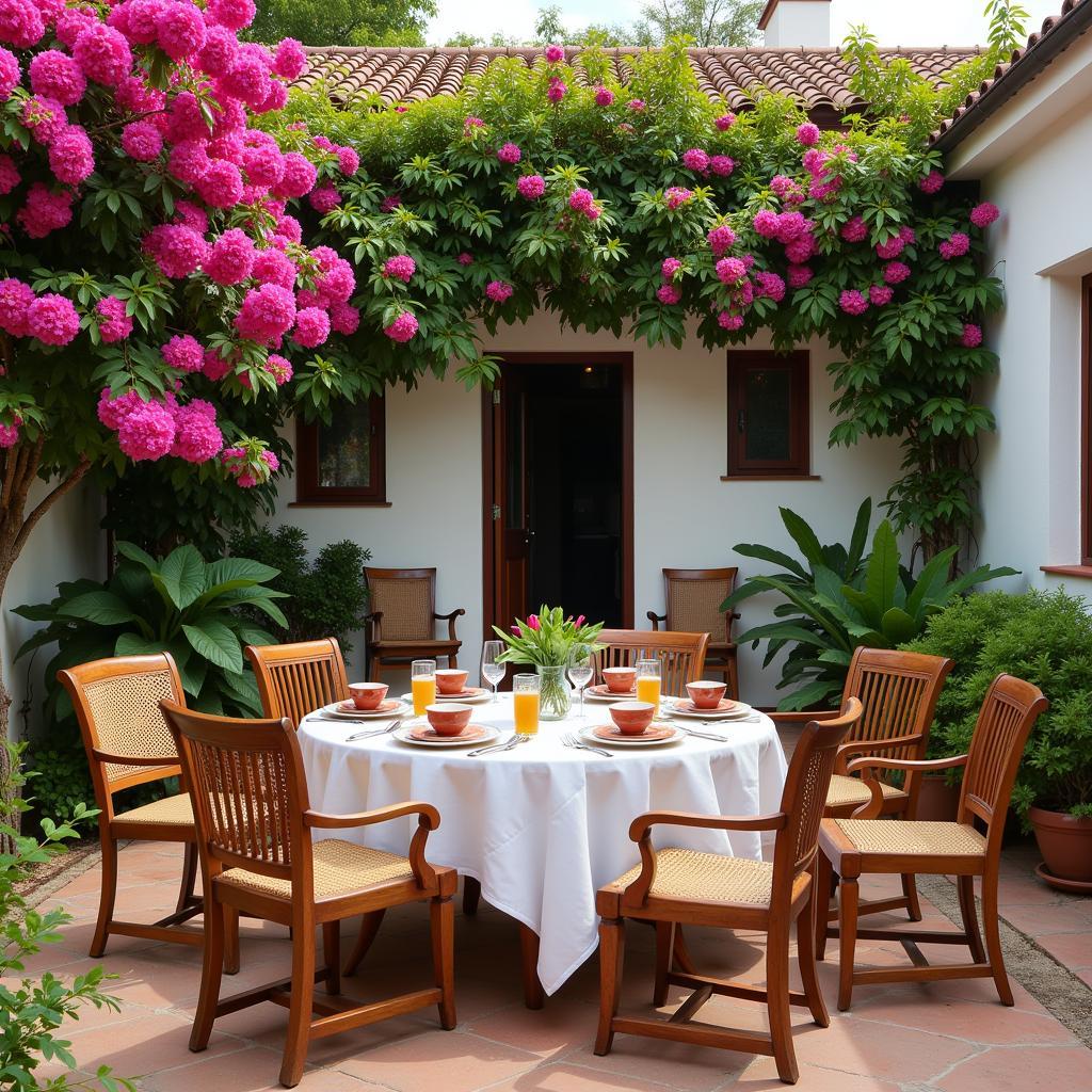 Al Fresco Dining in a Spanish Courtyard