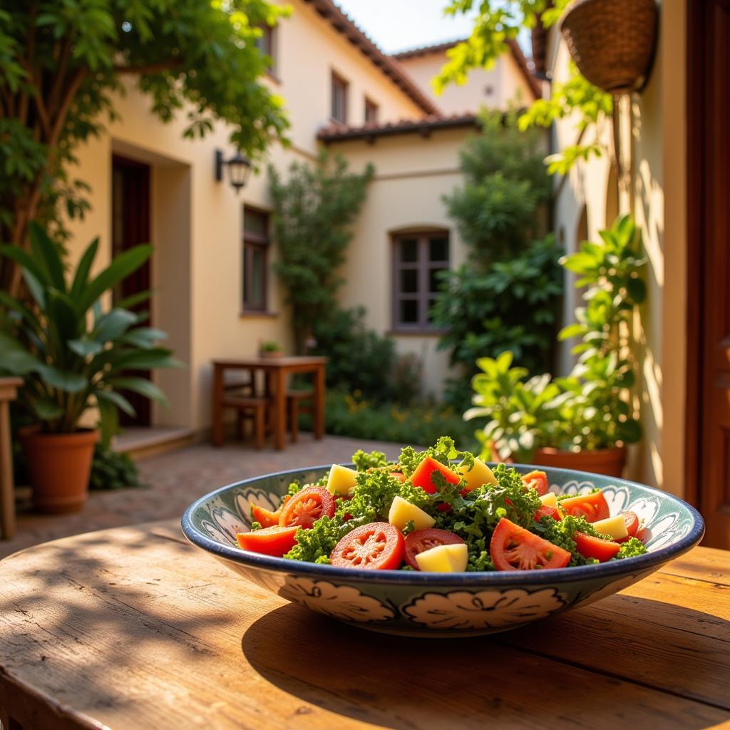 Spanish Courtyard with Ensaladera Zara Home