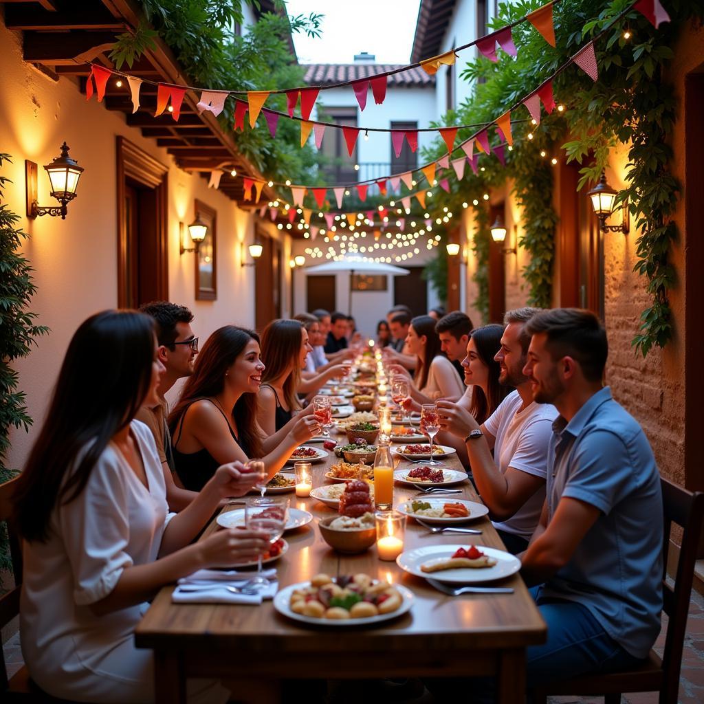 Festive Spanish Courtyard