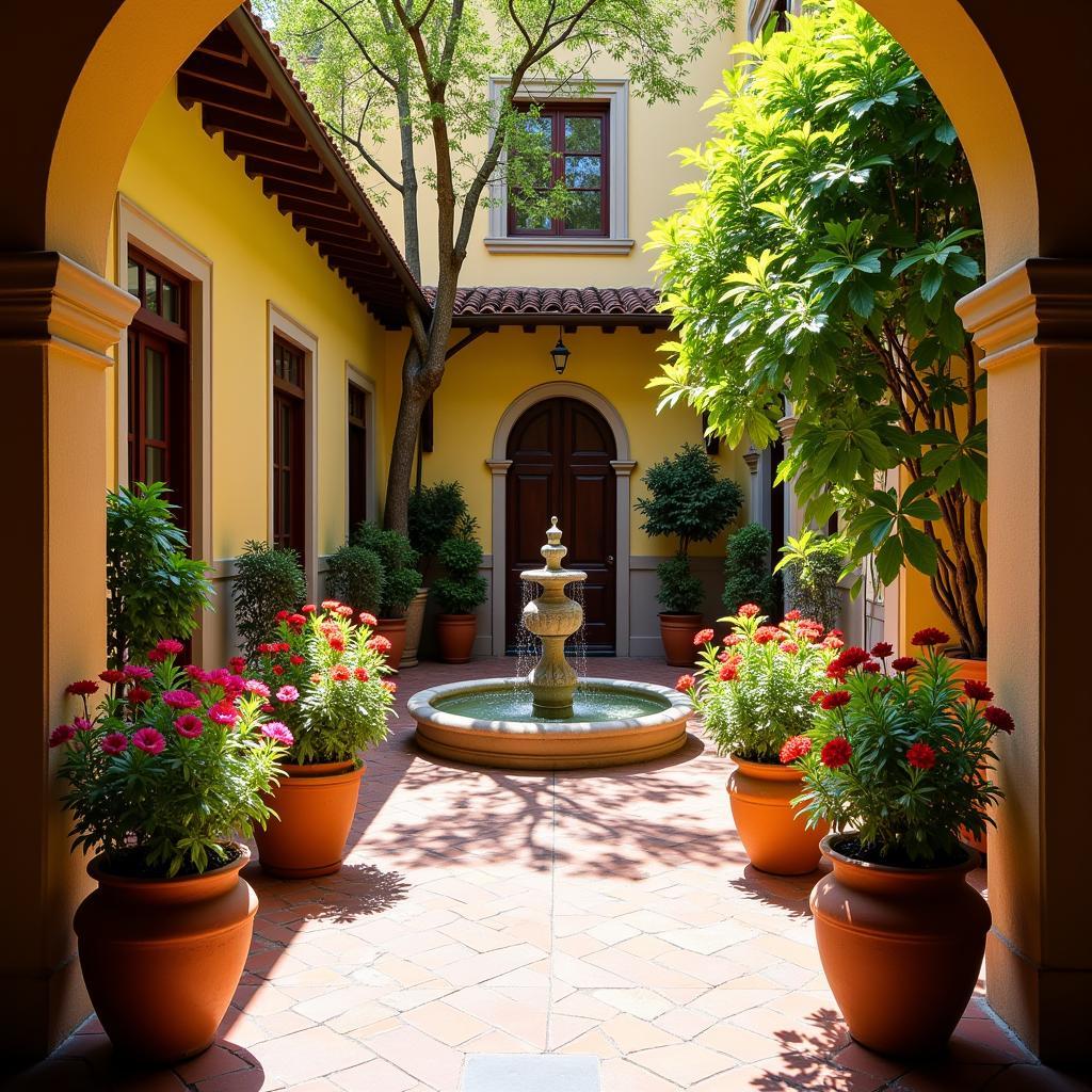 Tranquility in a Spanish Courtyard