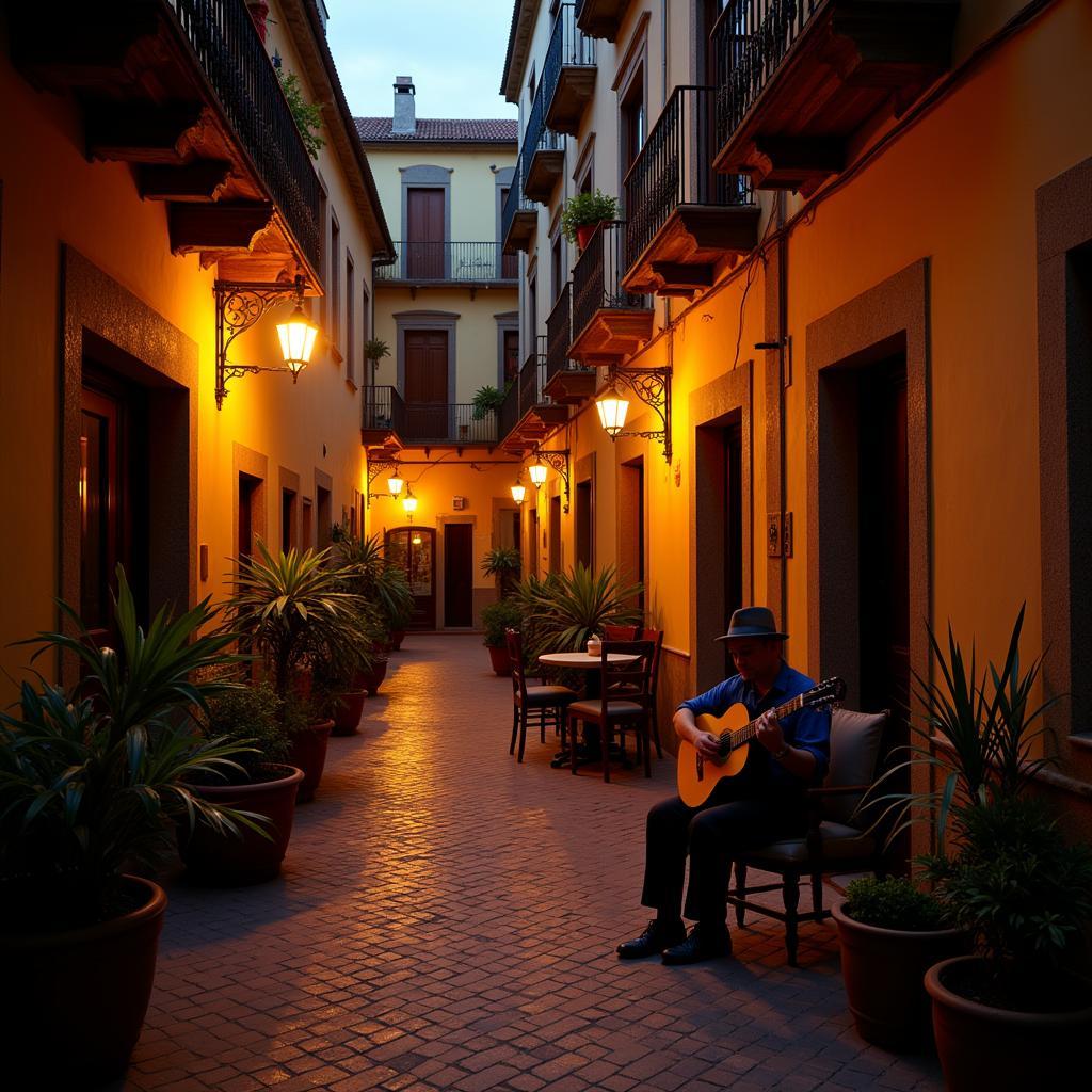 Evening Guitar Music in a Spanish Courtyard