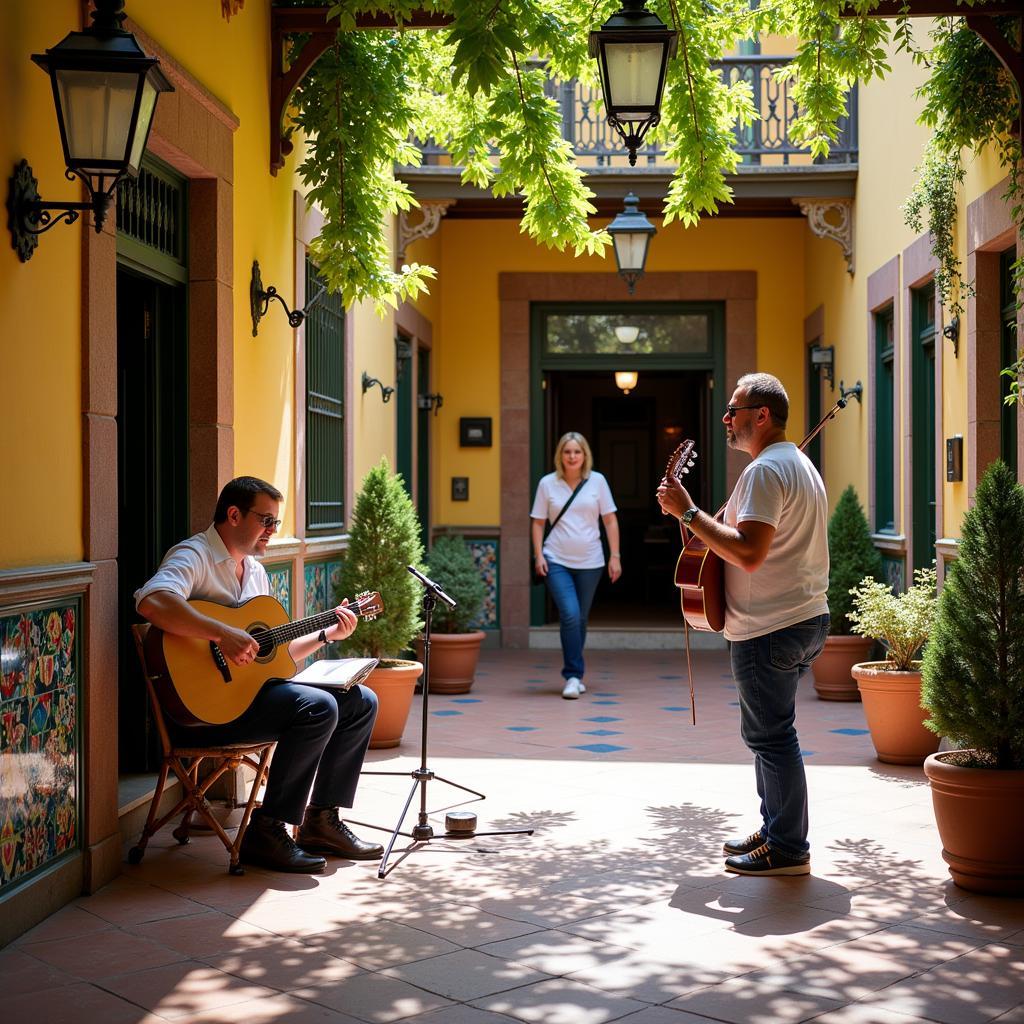 Spanish Courtyard Guitarist