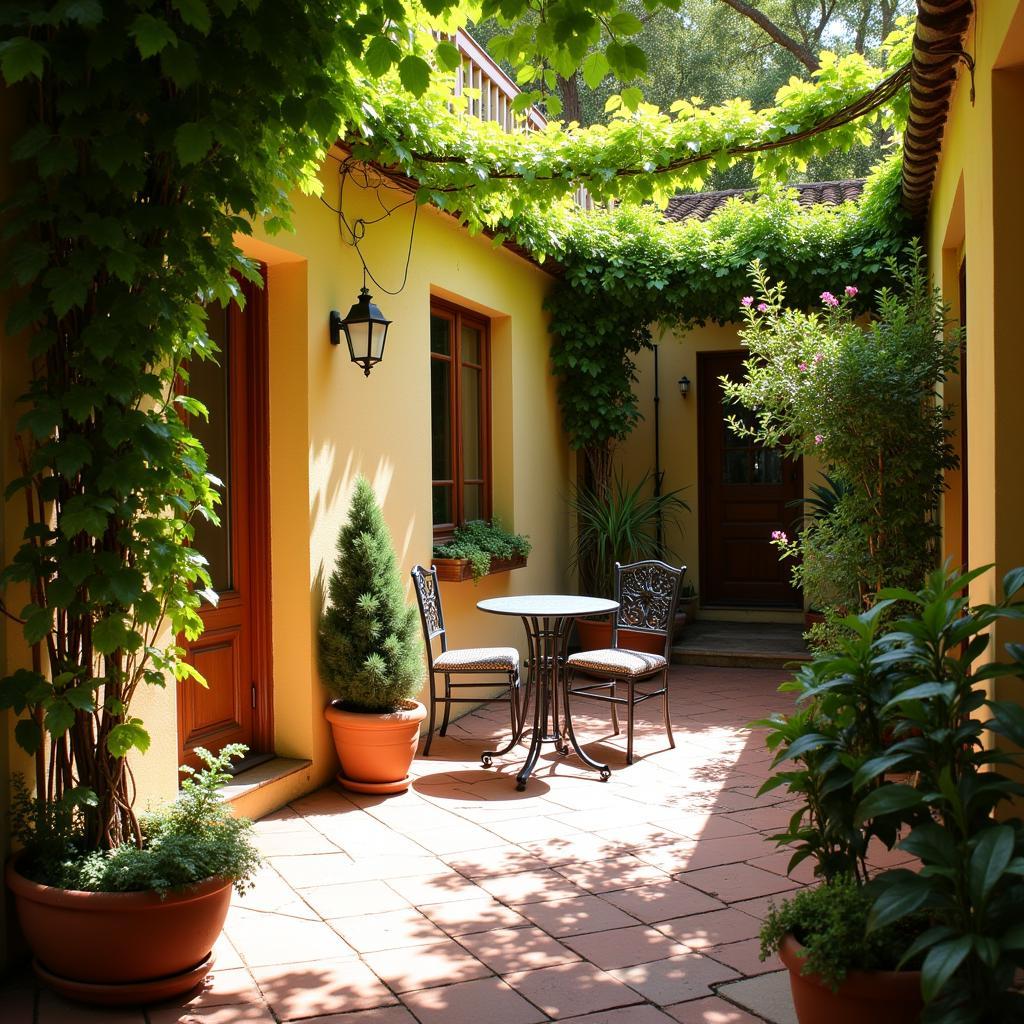 Cozy Spanish courtyard of a glomark home