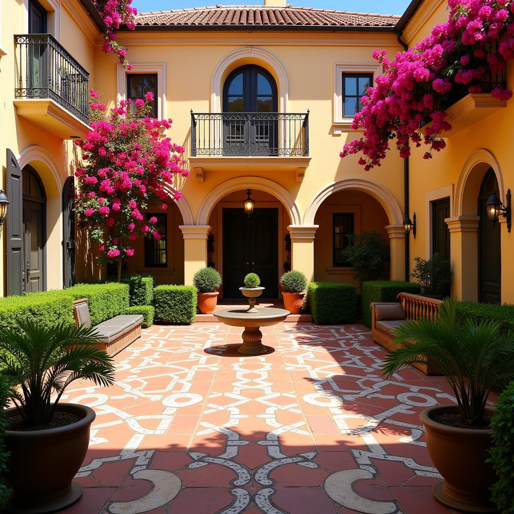 Tranquil Spanish Courtyard Home