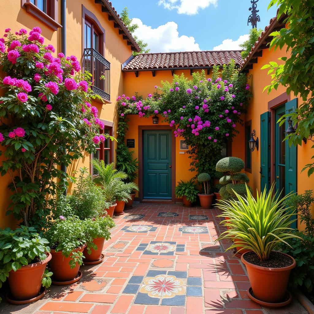 Cozy Spanish courtyard home