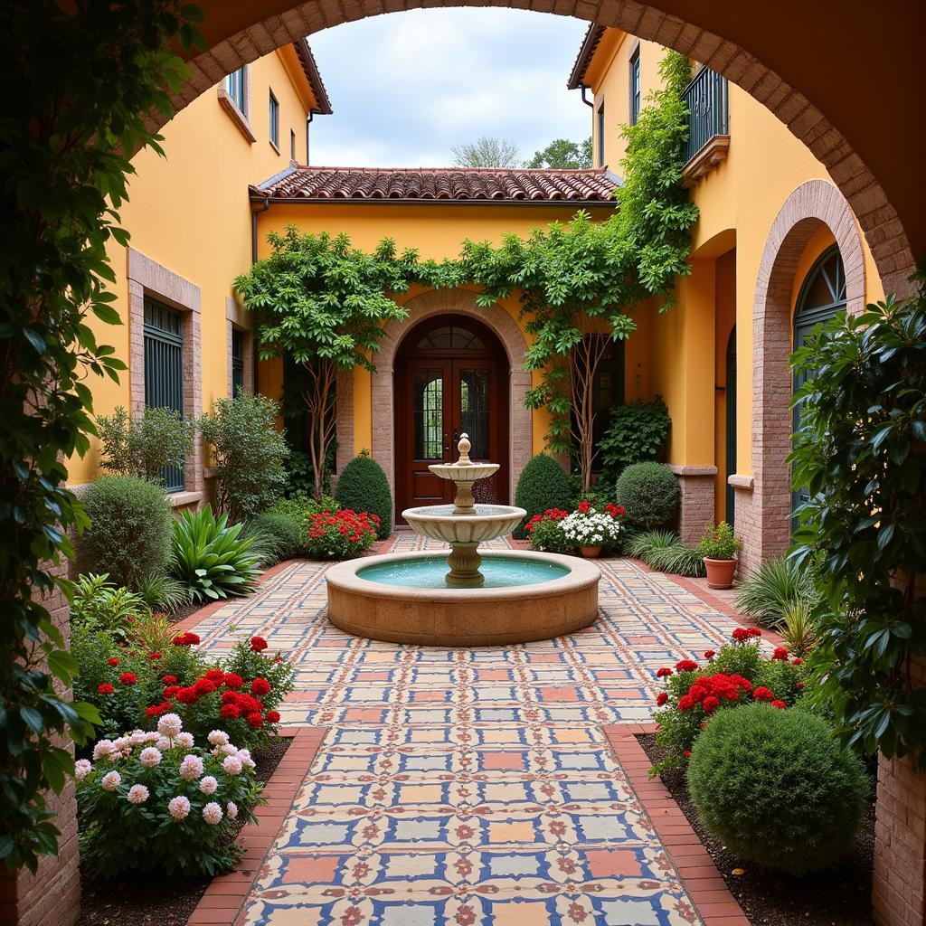 Charming courtyard of a Spanish home