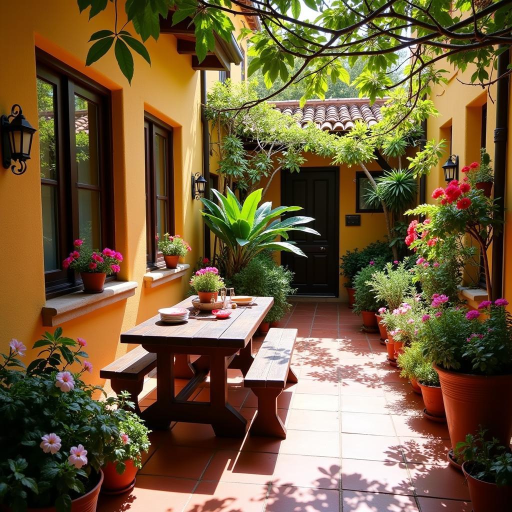 Cozy Spanish courtyard home