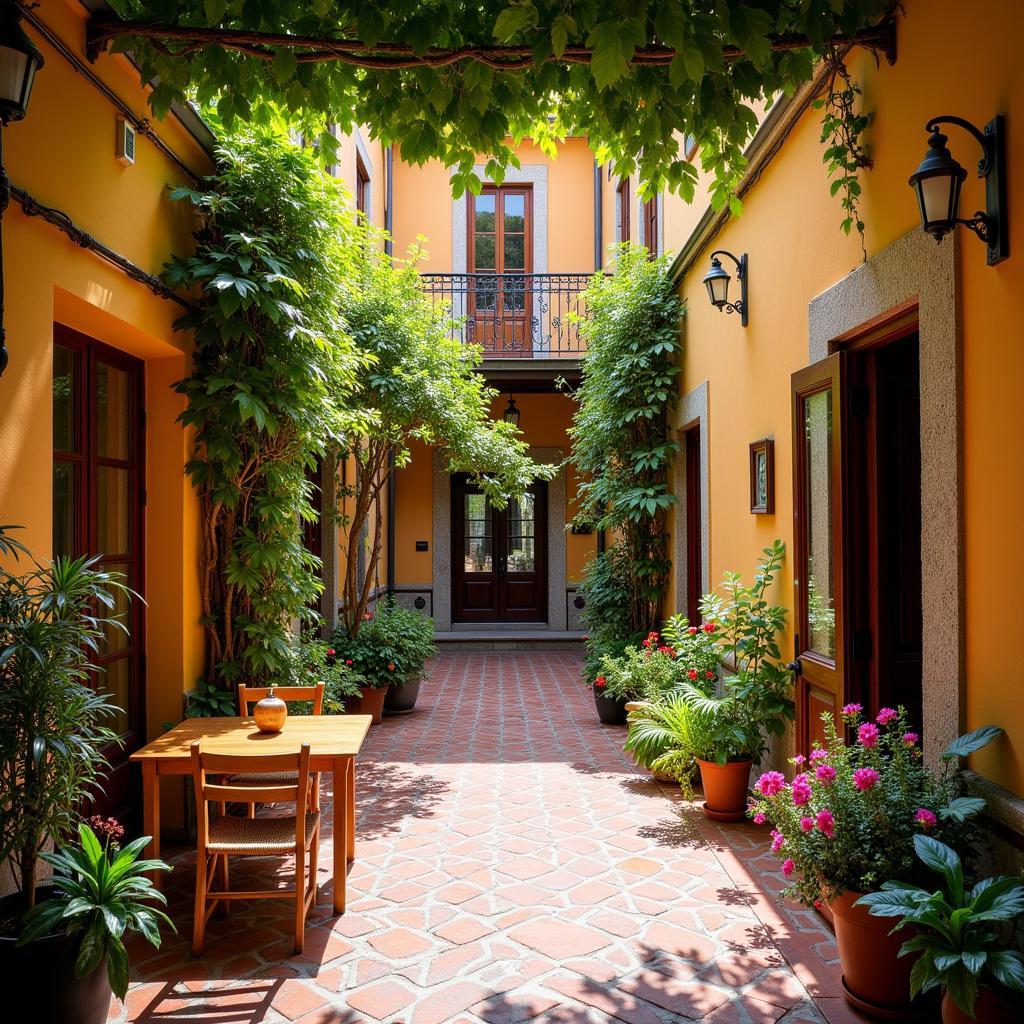 A charming Spanish courtyard within a homestay