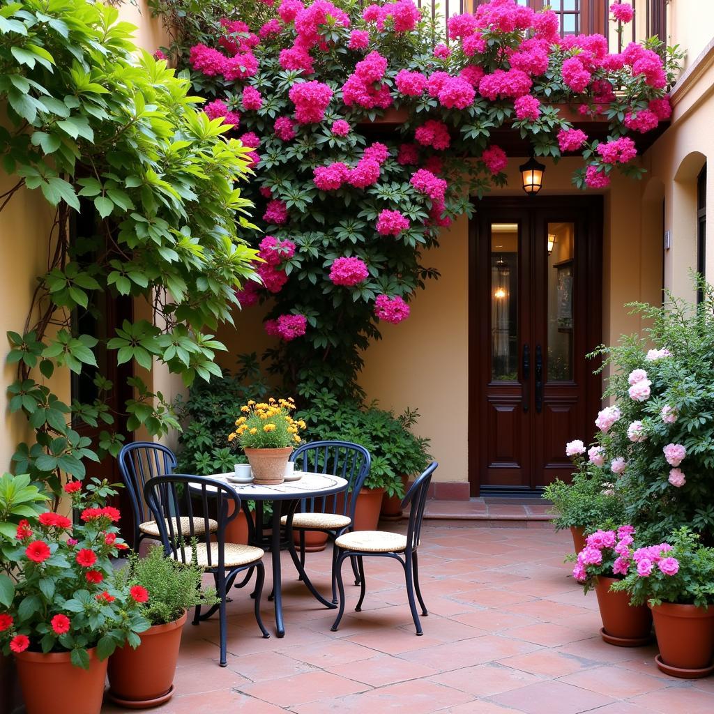 Charming Spanish courtyard in a traditional homestay