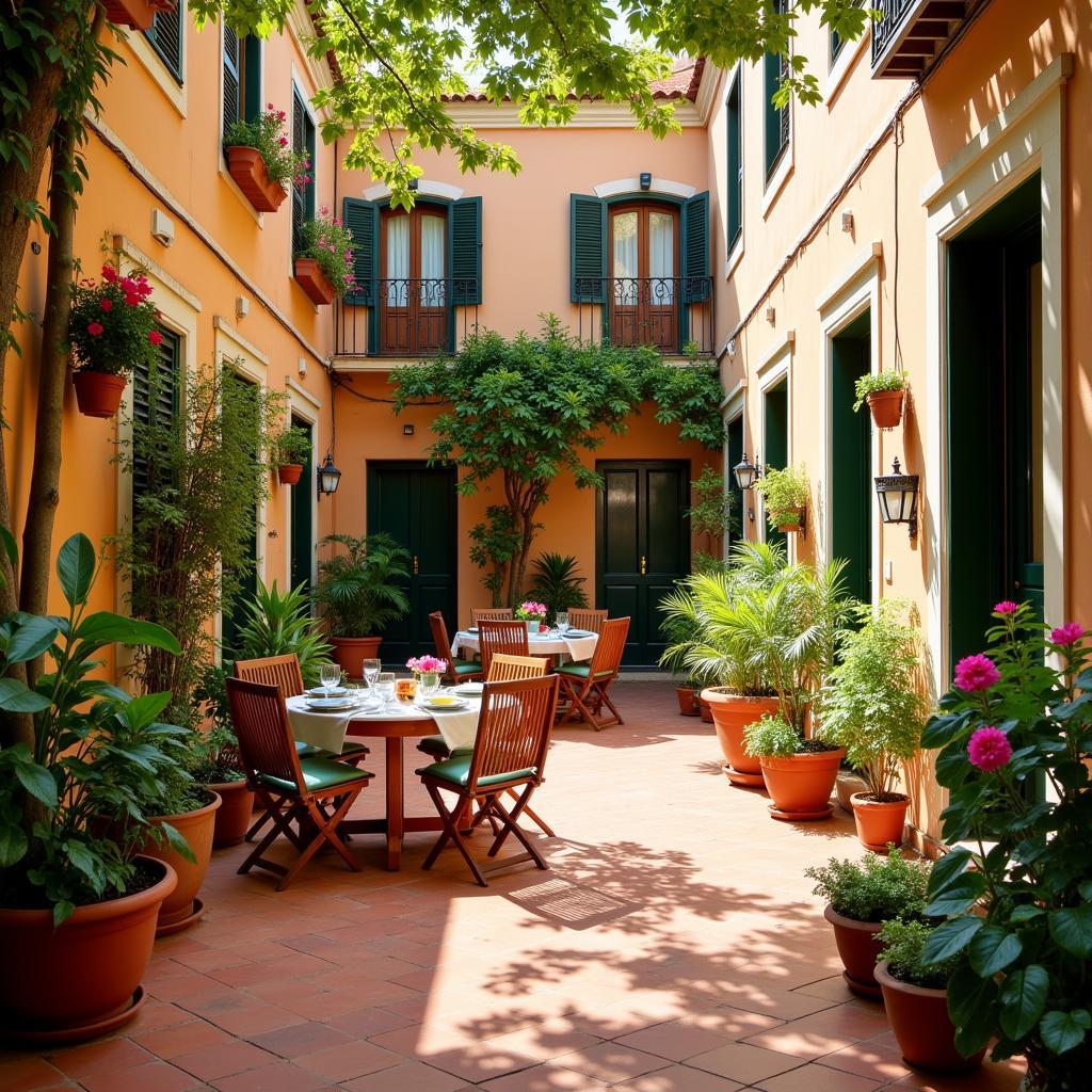 Charming Spanish courtyard of a homestay