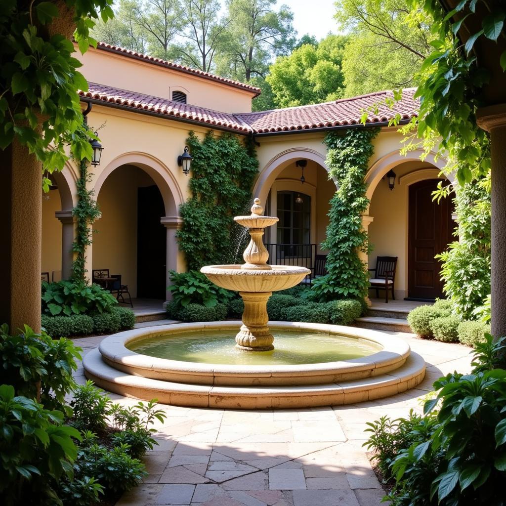 Tranquil courtyard in a Kronos Homes property