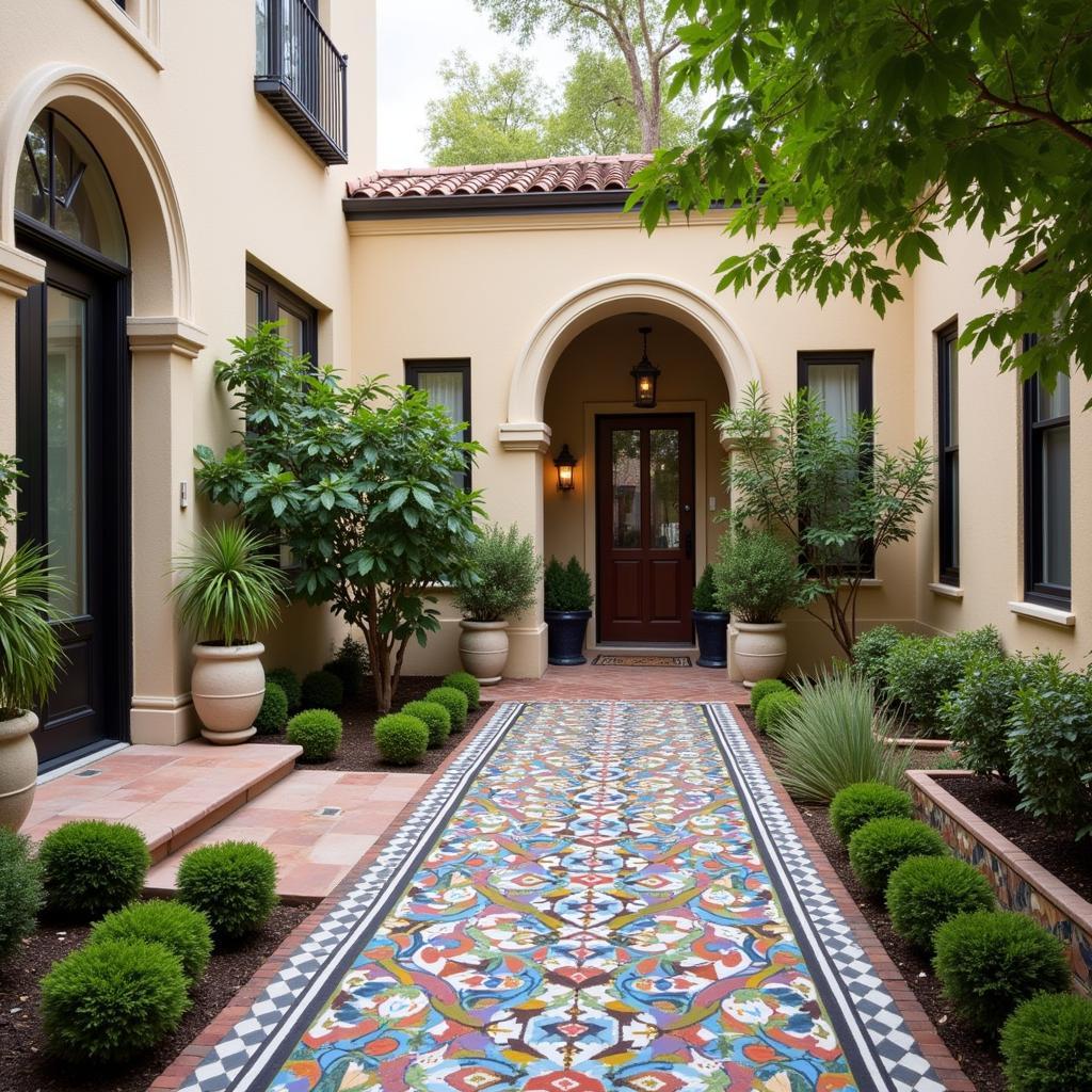 A traditional Spanish courtyard inside a La Nave Home property