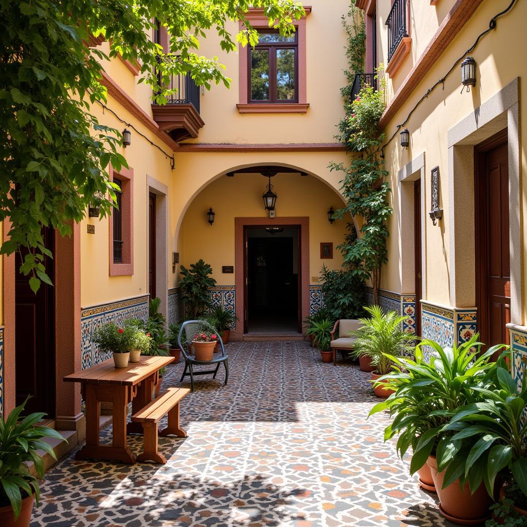 Local life in a Spanish courtyard