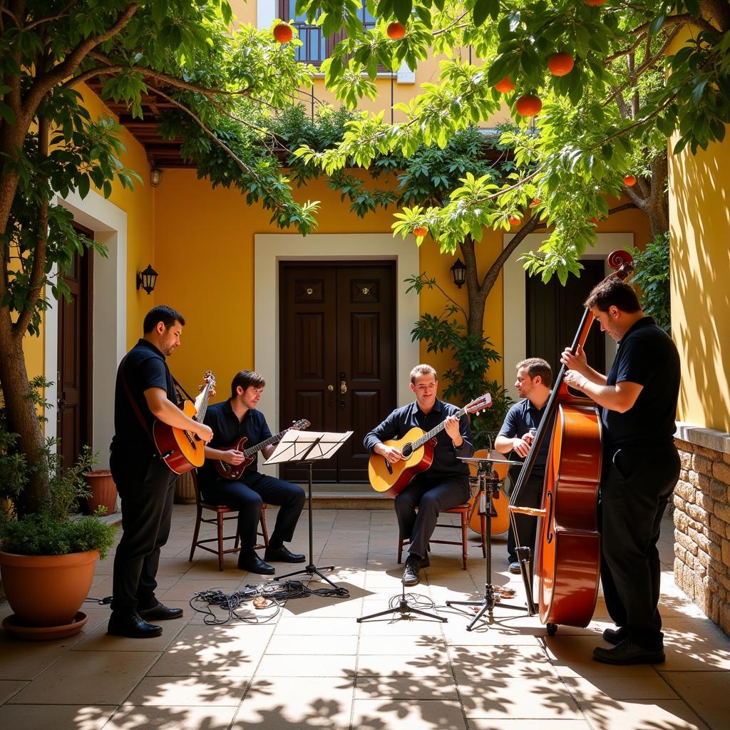 Traditional Spanish Music in a Courtyard