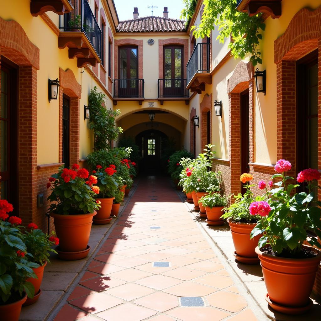 Sun-drenched courtyard of a Spanish home