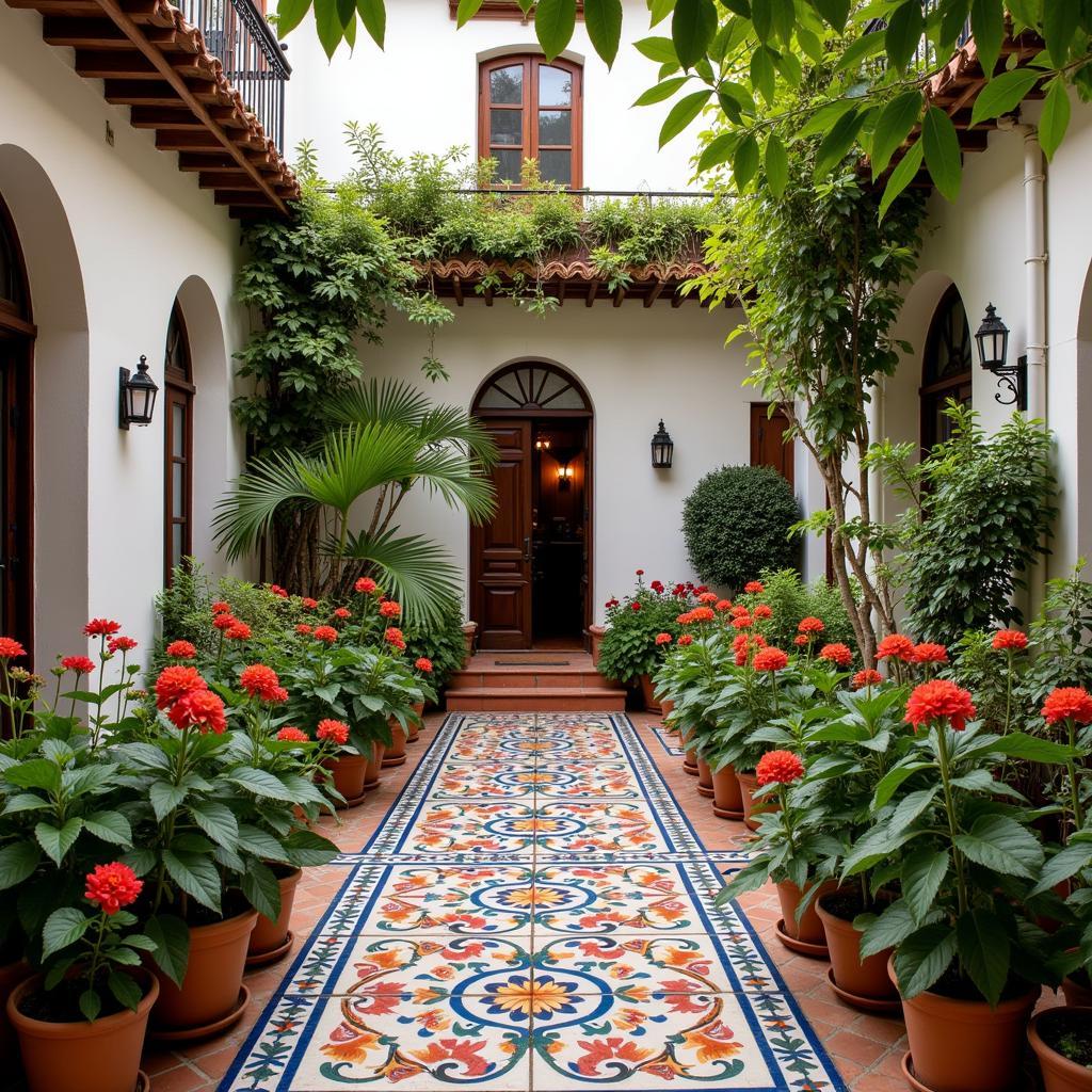 Cozy Spanish courtyard of a nura home