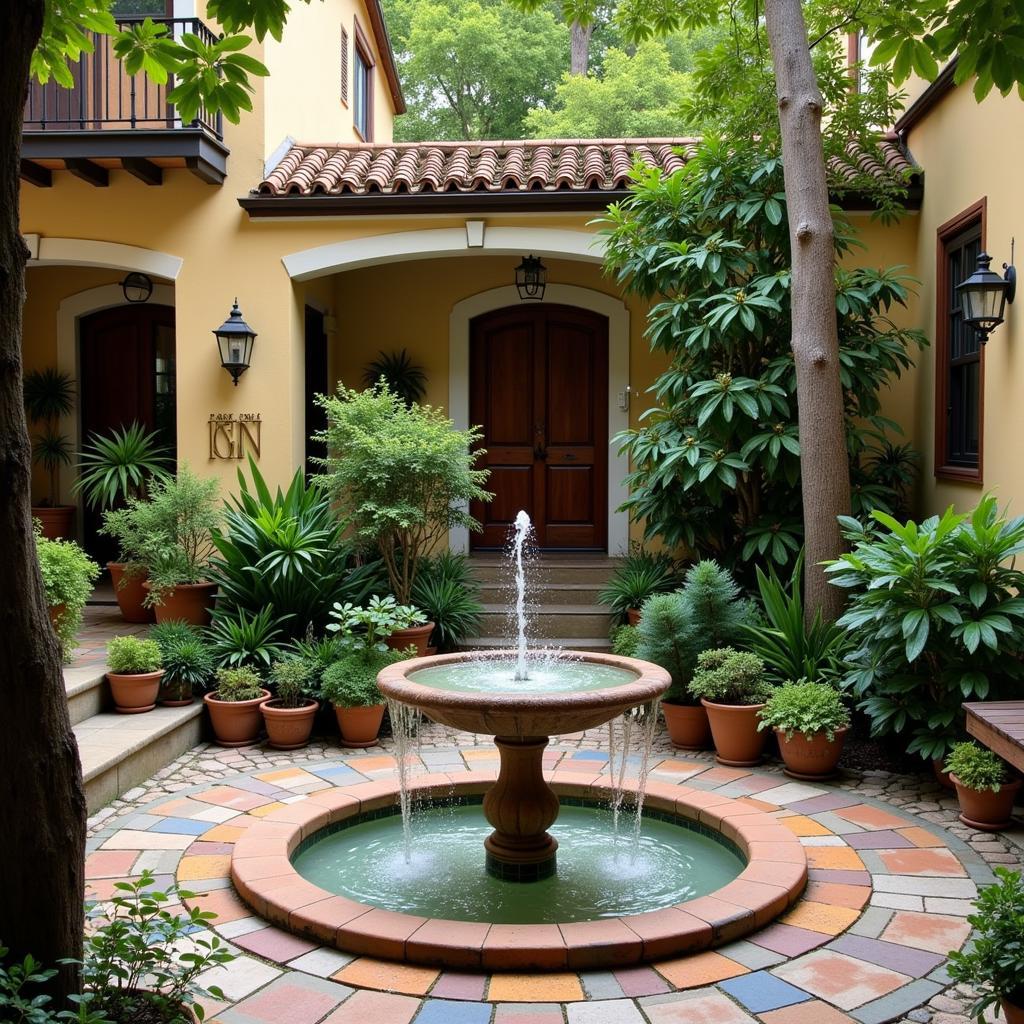 Tranquil Spanish Courtyard