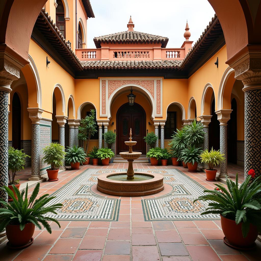 Traditional Spanish courtyard in Seville