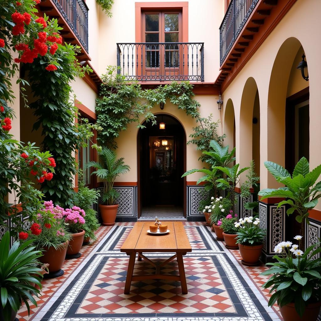 A traditional Spanish courtyard in Seville