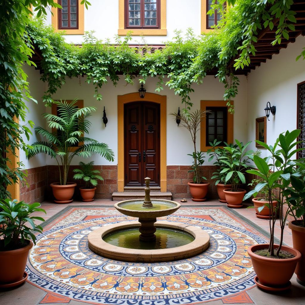 A traditional Spanish courtyard in Seville