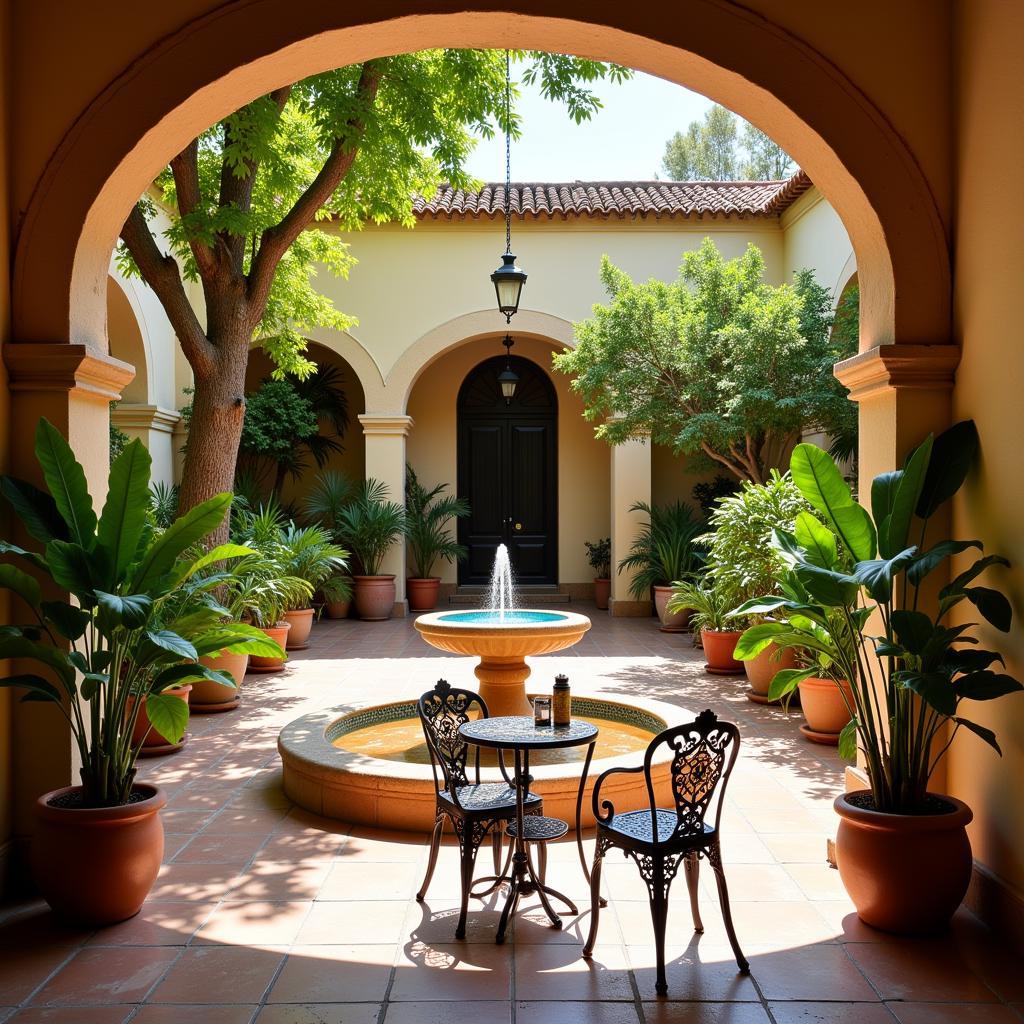 Charming courtyard in a traditional Sevillian home