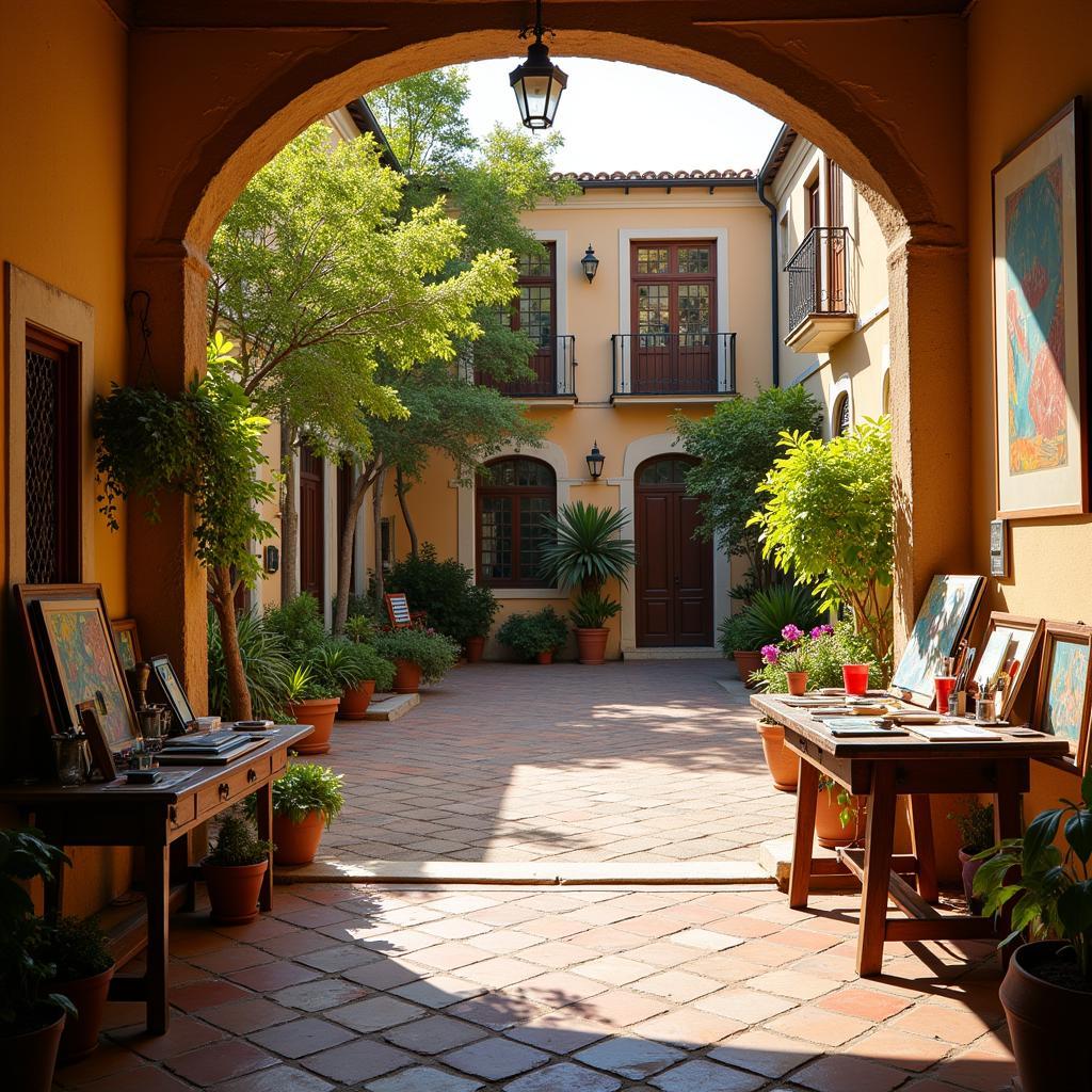 Charming Spanish courtyard transformed into an inspiring outdoor studio