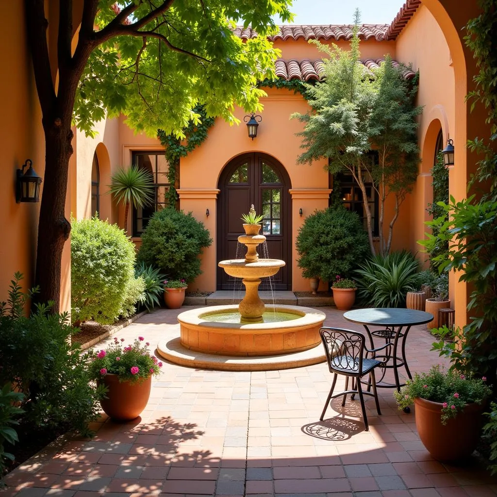 Serene Spanish Courtyard