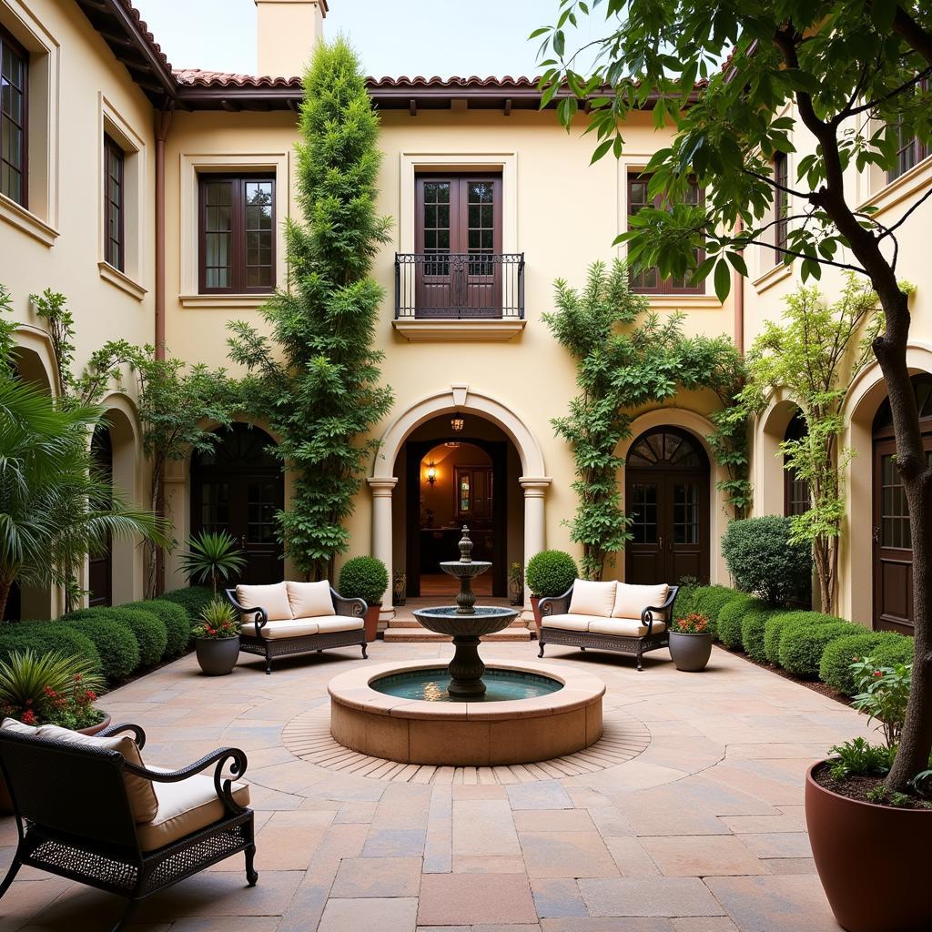 Spanish Courtyard with Fountain