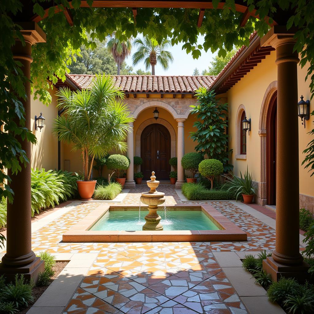 Charming courtyard of a traditional Spanish home