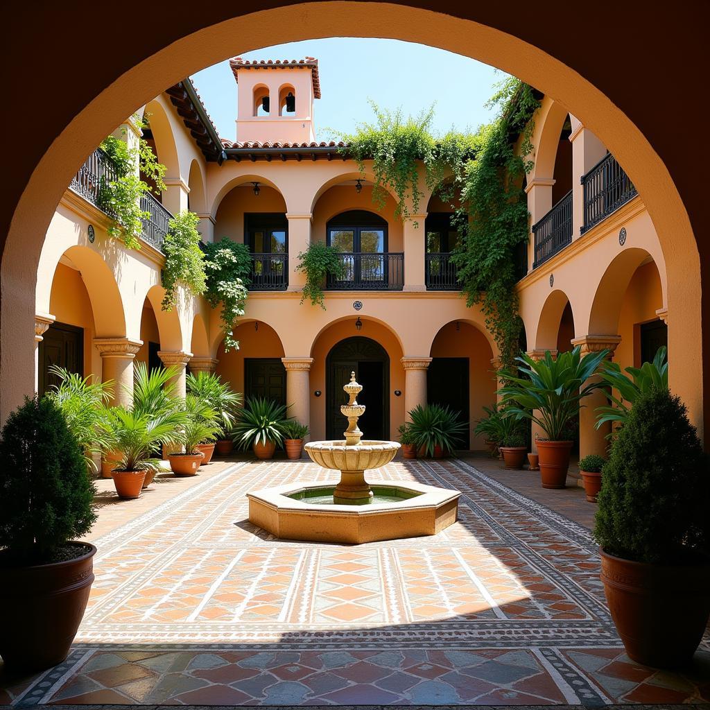 A Tranquil Courtyard in a Spanish Home