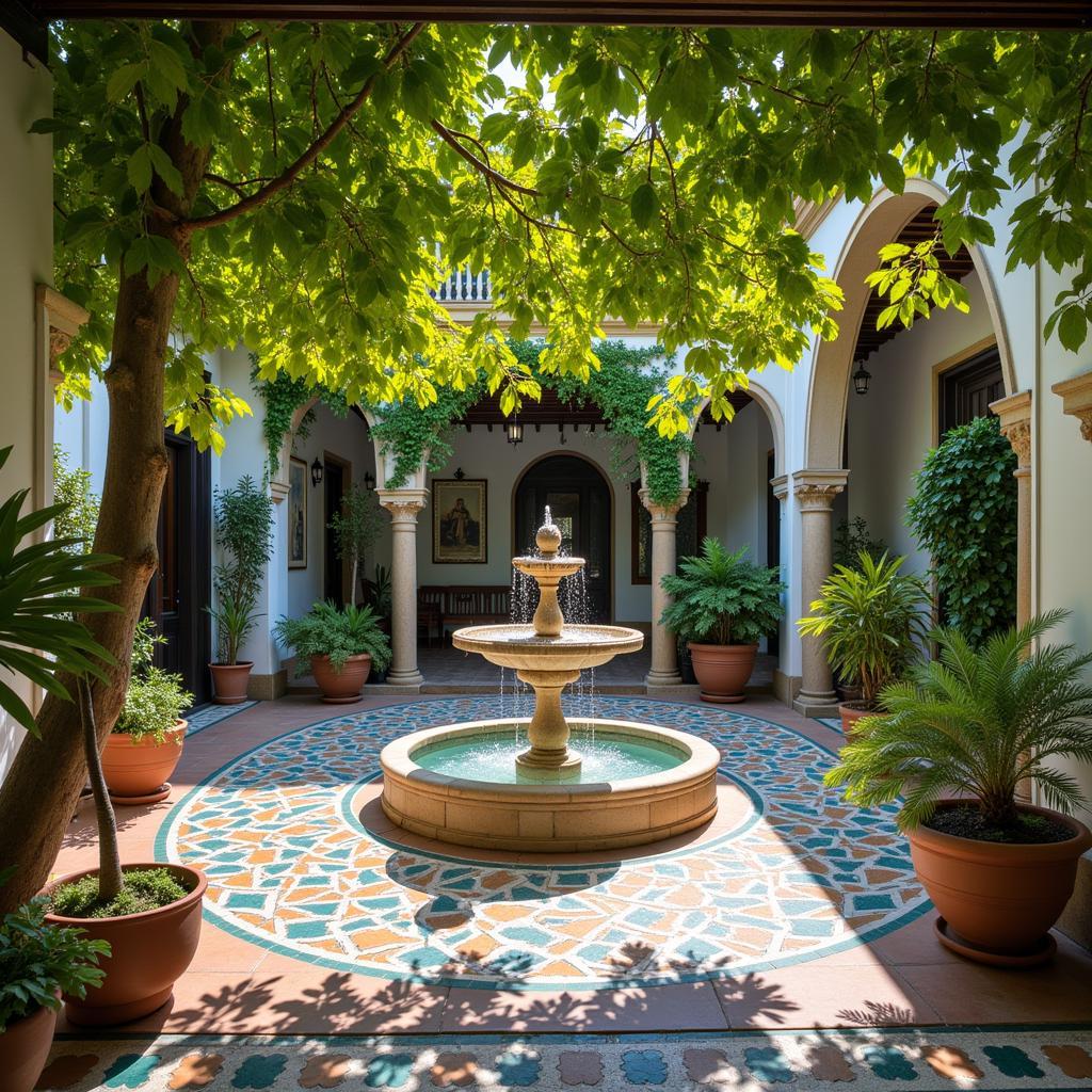 Tranquil Spanish Courtyard