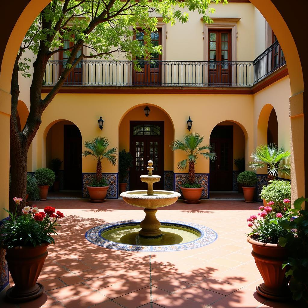 Tranquil Spanish Courtyard