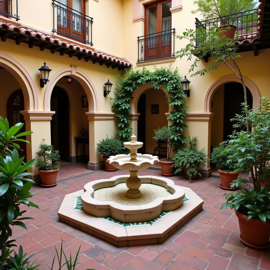 Spanish Courtyard with Fountain