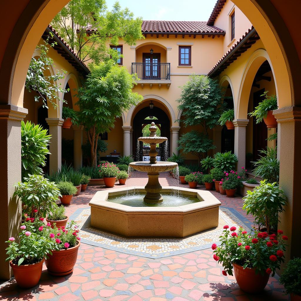 Tranquil Spanish courtyard