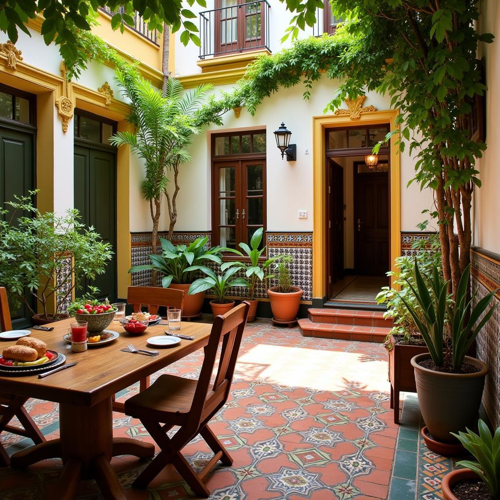 A traditional Spanish courtyard inside a WPT home