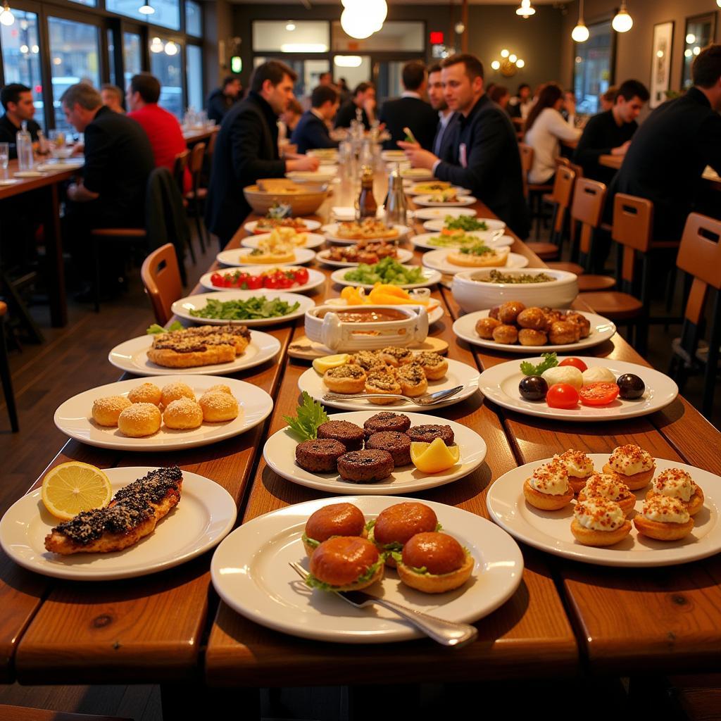 Tapas spread in San Sebastian