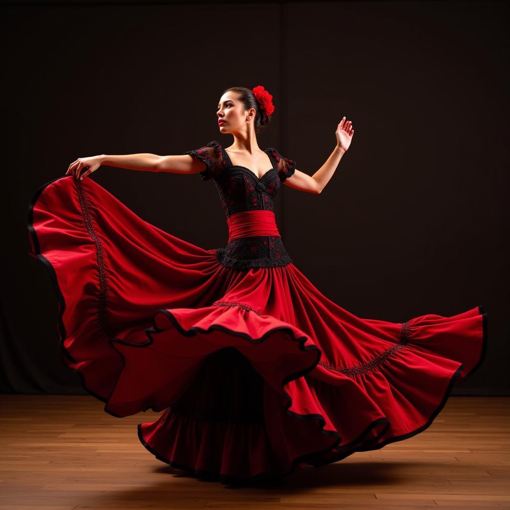 Flamenco dancer in traditional dress