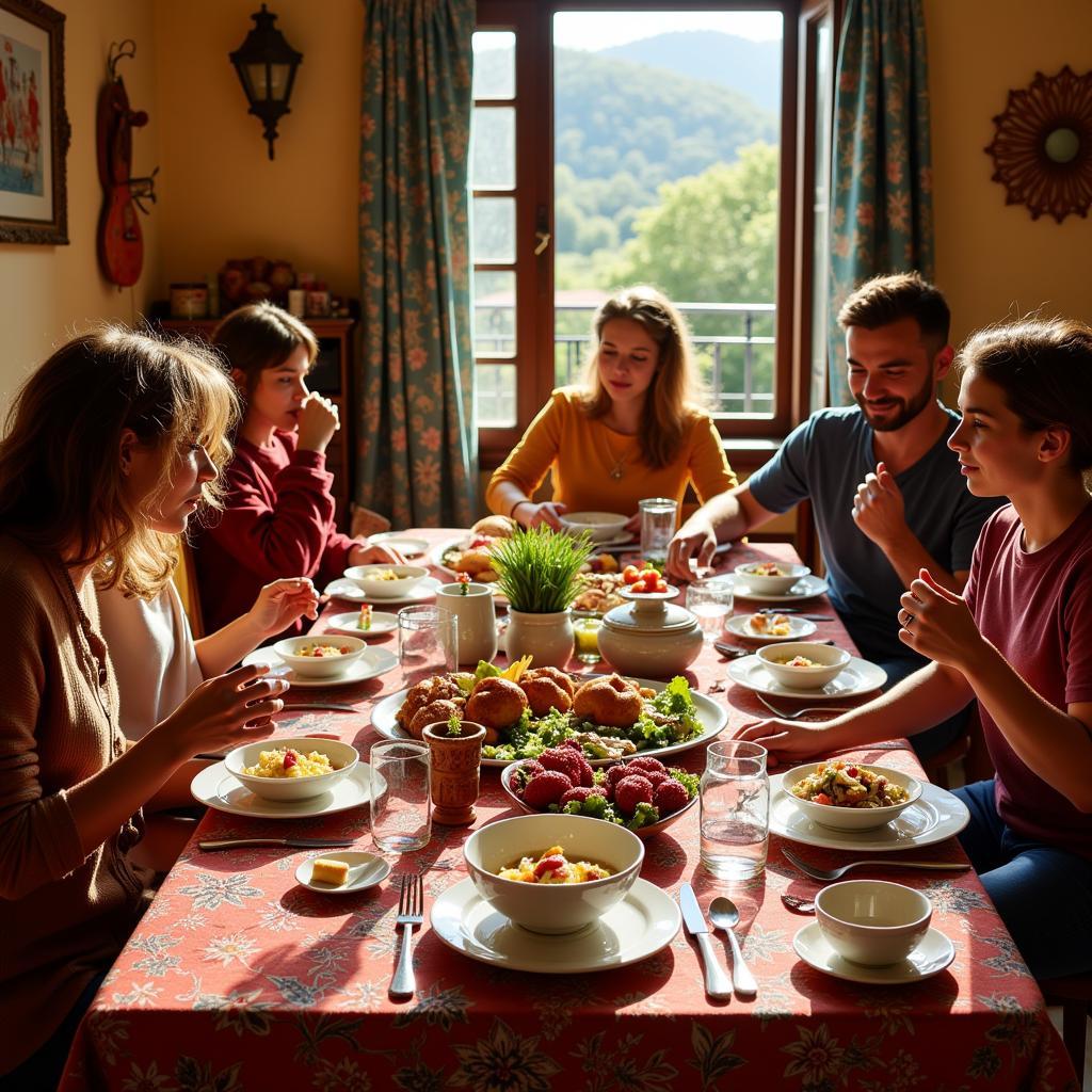 A Festive Spanish Family Meal