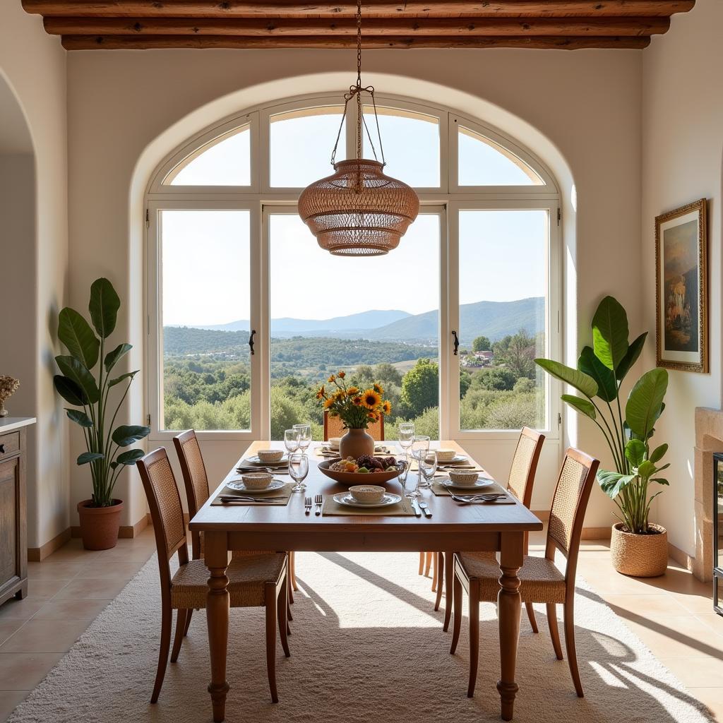 Spanish dining area with a Zara Home table